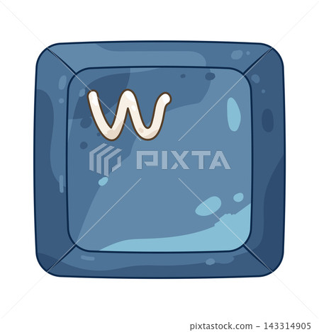Illustration of keycap letter W Illustration of keycap letter W 143314905