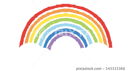 A simple, hand-drawn vector illustration of a rainbow and clouds. A simple, hand-drawn vector illustration of a rainbow and clouds. 143315368