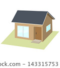 A simple, three-dimensional illustration of a single-story house. 143315753