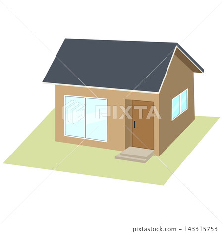 A simple, three-dimensional illustration of a single-story house. A simple, three-dimensional illustration of a single-story house. 143315753