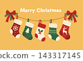 Christmas garland illustration made from stockings 143317145