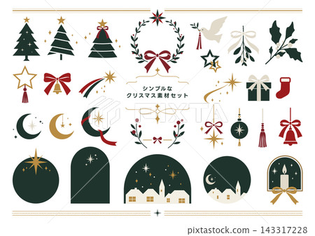 Easy-to-use red and green Christmas material set Easy-to-use red and green Christmas material set 143317228
