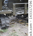 Close up view of a tracked unmanned ground vehicle  143317296