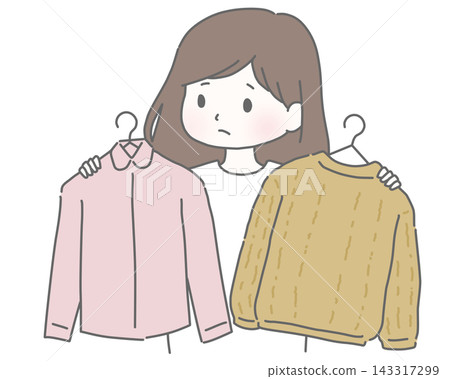女性為選擇穿什麼衣服而苦惱 143317299