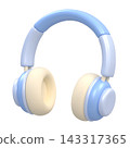 3D illustration of stylized headphones with transparent background 143317365