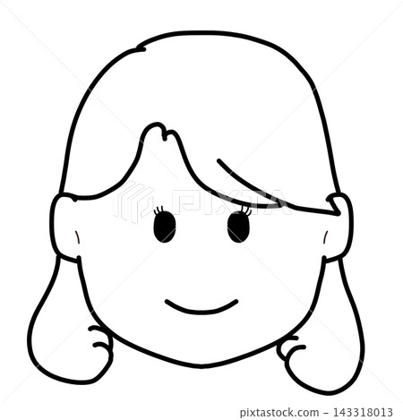 Hand-drawn family face illustration: Mom (coloring page) Hand-drawn family face illustration: Mom (coloring page) 143318013