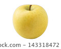 A cutout image of a yellow apple on a transparent background. 143318472