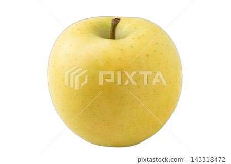 A cutout image of a yellow apple on a transparent background. A cutout image of a yellow apple on a transparent background. 143318472