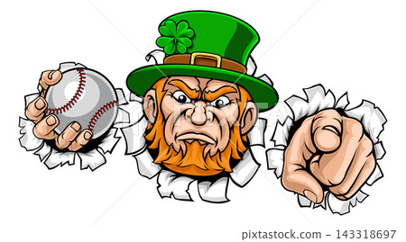 Leprechaun Celtic Irish Baseball Sports Mascot Leprechaun Celtic Irish Baseball Sports Mascot 143318697