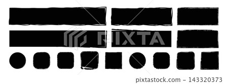 Grunge brush stroke square frames, rectangle borders Grunge brush stroke square frames, rectangle borders 143320373