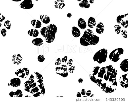 Dog footprint seamless pattern, cat paw print Dog footprint seamless pattern, cat paw print 143320503