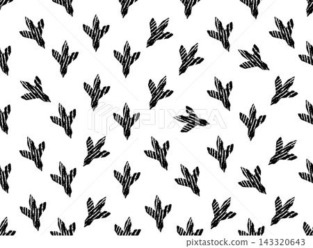 Bird footprint icon, chicken paw vector track, turkey foot print line pattern Bird footprint icon, chicken paw vector track, turkey foot print line pattern 143320643