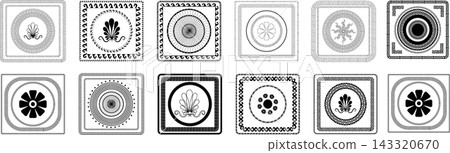Ancient Greek border, old roman geometric frame Ancient Greek border, old roman geometric frame 143320670