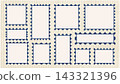 Postage stamp blank vector template collection.  143321396