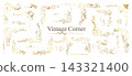 Luxury gold corner frame invitation card background vector.  143321400