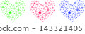 Hand-painted dot heart set 143321405