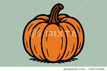 Detailed Orange Cartoon Pumpkin Illustration Detailed Orange Cartoon Pumpkin Illustration 143321600