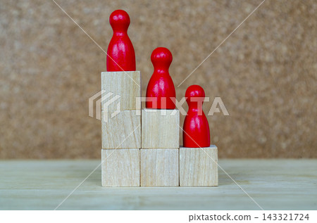 Colorful figures arranged at different heights representing diversity, equitable access, inclusion, and leadership opportunities with customizable space for text Colorful figures arranged at different heights representing diversity, equitable access, inclusion, and leadership opportunities with customizable space for text 143321724