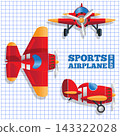 Scheme of a sports aircraft. Vector illustration. 143322028