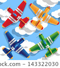 Aircraft in the sky. Seamless pattern. Vector illustration. 143322030