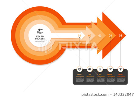 Modern arrow infographic diagram background for clean business presentation Modern arrow infographic diagram background for clean business presentation 143322047