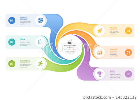 6 Circle Venn Diagram Infographic Twist Spiral Template Background with Business Process Workflow Modern Vector Design 6 Circle Venn Diagram Infographic Twist Spiral Template Background with Business Process Workflow Modern Vector Design 143322132