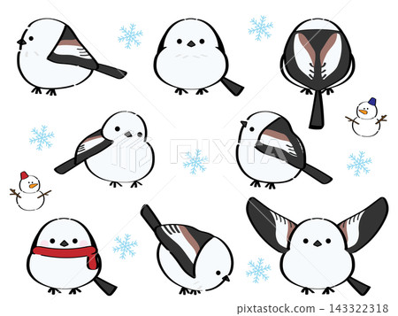 A set of illustrations featuring Shimaena and winter motifs. A set of illustrations featuring Shimaena and winter motifs. 143322318