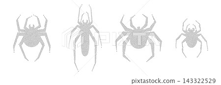 Spider halloween icon, spooky cartoon black widow spider isolated Spider halloween icon, spooky cartoon black widow spider isolated 143322529