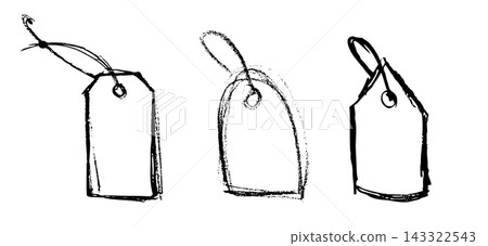 Hand drawn paper label, tag price isolated Hand drawn paper label, tag price isolated 143322543