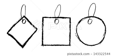 Hand drawn paper label, tag price isolated Hand drawn paper label, tag price isolated 143322544