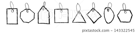 Hand drawn paper label, tag price isolated Hand drawn paper label, tag price isolated 143322545