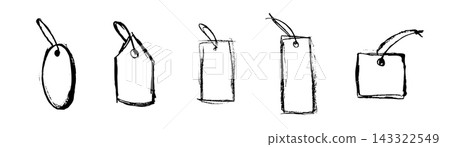 Hand drawn paper label, tag price isolated 143322549