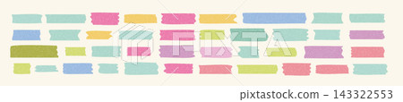 Pastel color washi tape strips, grainy dot scrapbook sticker icon set Pastel color washi tape strips, grainy dot scrapbook sticker icon set 143322553
