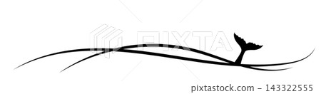 Whale tail in sea waves icon Whale tail in sea waves icon 143322555