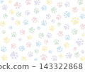 Cat paw print background 143322868