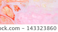 Pale pink fluid art background with white liquid paints and peach cellular patterns 143323860