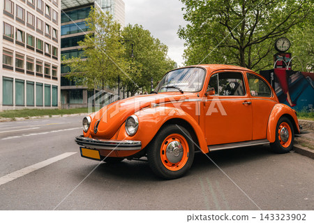 Berlin, Germany - May 9, 2026. Volkswagen Beetle displayed at Classic Days Berlin Berlin, Germany - May 9, 2026. Volkswagen Beetle displayed at Classic Days Berlin 143323902