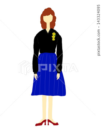 Simple and stylish illustration of a woman Simple and stylish illustration of a woman 143324095