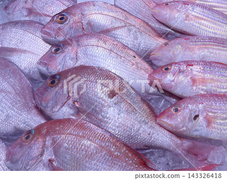Sea bream being sold (red sea bream and threadfin bream) Sea bream being sold (red sea bream and threadfin bream) 143326418