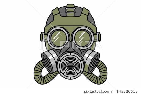 Tactical Military Gas Mask with Helmet Vector Illustration Tactical Military Gas Mask with Helmet Vector Illustration 143326515