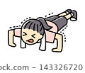 Woman doing push-ups - Full color 143326720