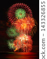 Fireworks coloring summer night sky 143326855