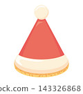 Vector illustration of a Santa hat icing cookie 143326868