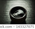 The ripples of sake spreading in the sake cup 143327075