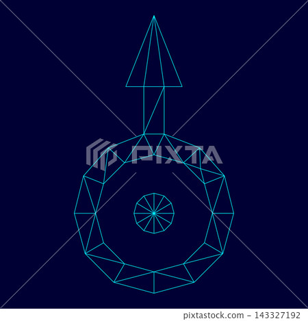 Symbol Uranus low poly triangulation triangulated polygonal electric cyan blue vibrant aqua neon color vector illustration image outline contour line Symbol Uranus low poly triangulation triangulated polygonal electric cyan blue vibrant aqua neon color vector illustration image outline contour line 143327192