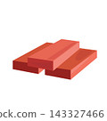 Cartoon vector element a stack of red bricks for construction. 143327466