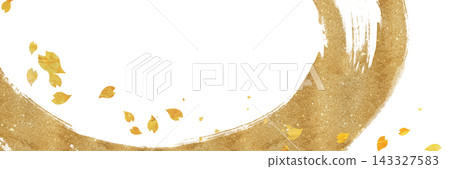 A luxurious horizontal background featuring a flurry of gold leaf cherry blossoms. A luxurious horizontal background featuring a flurry of gold leaf cherry blossoms. 143327583