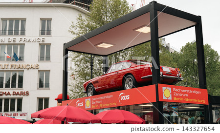 Berlin, Germany - May 9, 2026. Classic car displayed on KUS stand at Classic Days Berlin Berlin, Germany - May 9, 2026. Classic car displayed on KUS stand at Classic Days Berlin 143327654