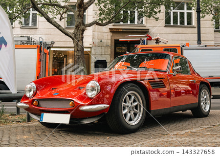 Red TVR classic sports car at Classic Days Berlin Red TVR classic sports car at Classic Days Berlin 143327658