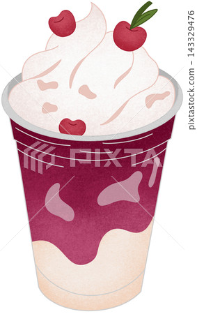 cherry smoothie with whipped cream cherry smoothie with whipped cream 143329476